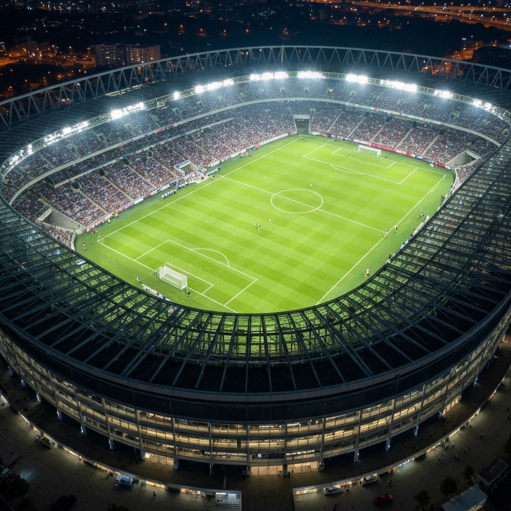 Soccer field with players